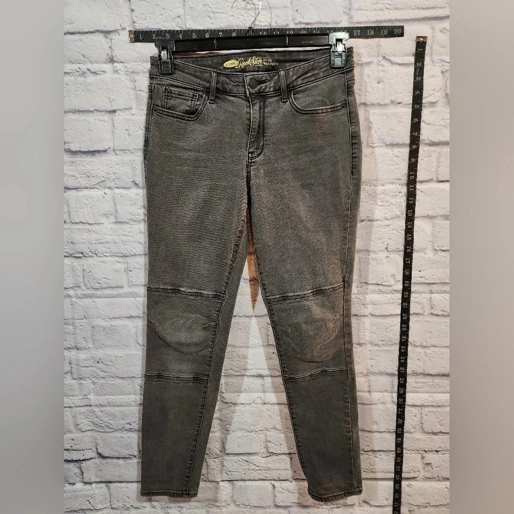 Old Navy The Rockstar Mid Rise Black Wash Jeans Size 8 Regular